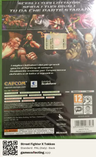 Street Fighter X Tekken Xbox 360, Italy box back