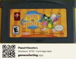 Planet Monsters Game Boy Advance, NTSC cartridge label