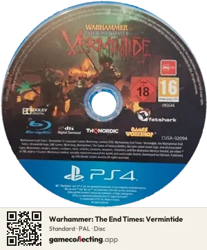 Warhammer: The End Times: Vermintide PlayStation 4, PAL disc
