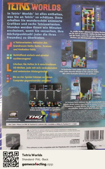 Tetris Worlds PlayStation 2, PAL box back