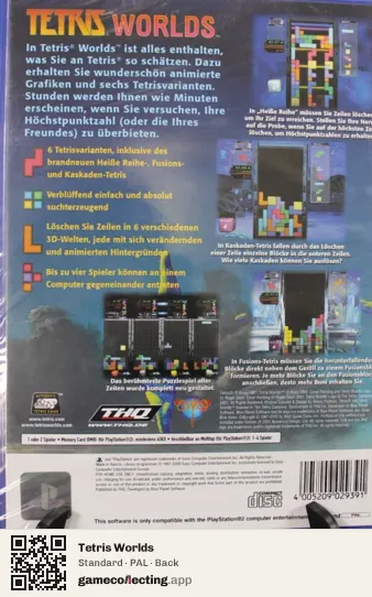 Tetris Worlds PlayStation 2, PAL box back