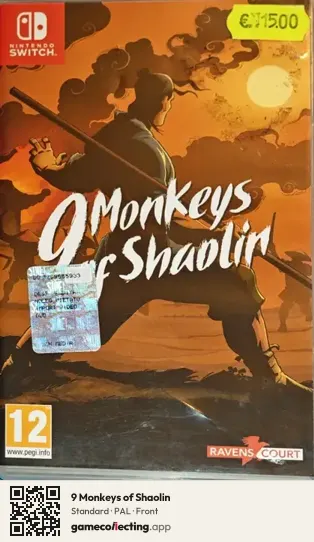 9 Monkeys of Shaolin Nintendo Switch, PAL box front
