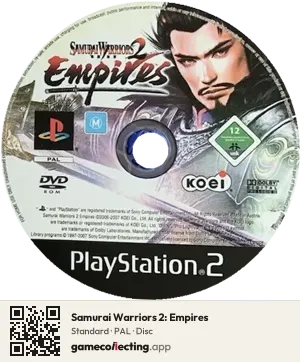 Samurai Warriors 2: Empires PlayStation 2, PAL disc