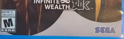 Like a Dragon: Infinite Wealth, the ESRB box on its front