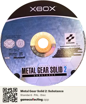 Metal Gear Solid 2: Substance Xbox, PAL disc