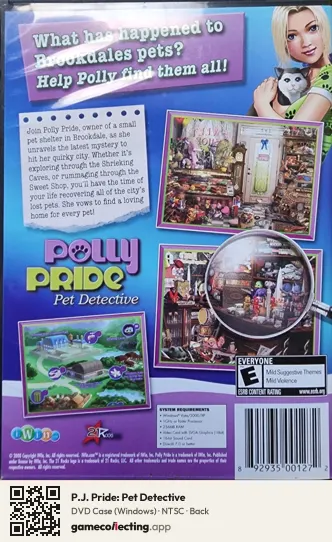 P.J. Pride: Pet Detective Computer, NTSC box back