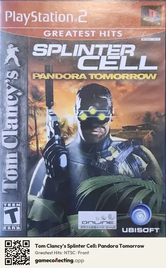 Tom Clancy's Splinter Cell: Pandora Tomorrow PlayStation 2, NTSC box front