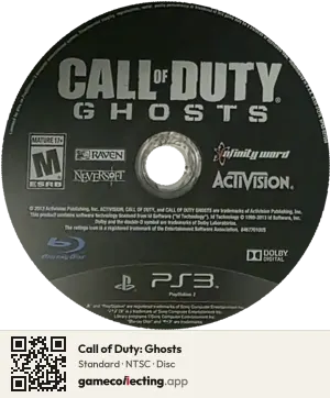 Call of Duty: Ghosts PlayStation 3, NTSC disc