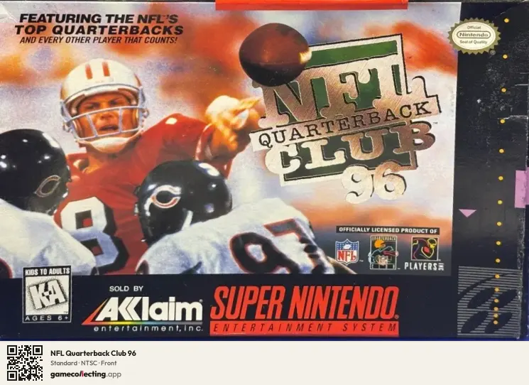 NFL Quarterback Club 96 Super Nintendo Entertainment System, NTSC box front
