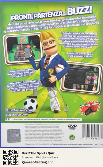 Buzz! The Sports Quiz PlayStation 2, Italy box back