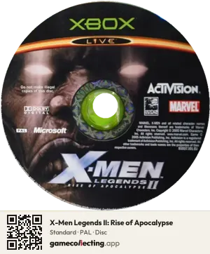 X-Men Legends II: Rise of Apocalypse Xbox, PAL disc