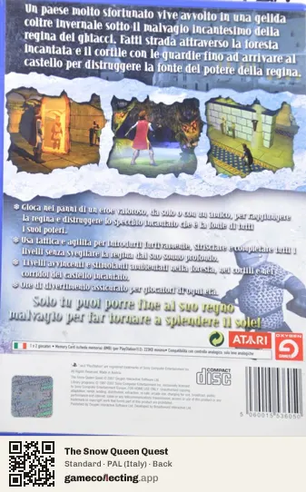 The Snow Queen Quest PlayStation 2, Italy box back
