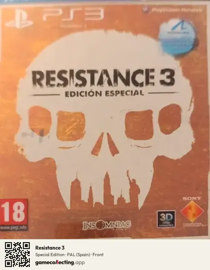 Resistance 3 PlayStation 3, Spain box front