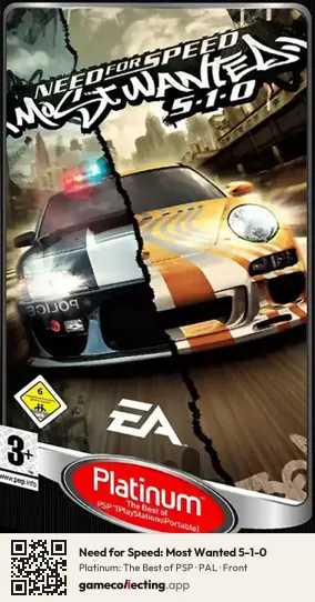Need for Speed: Most Wanted 5-1-0 PlayStation Portable, PAL box front