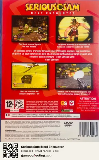 Serious Sam: Next Encounter PlayStation 2, France box back