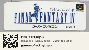 Final Fantasy II Super Nintendo Entertainment System, Asia cartridge label
