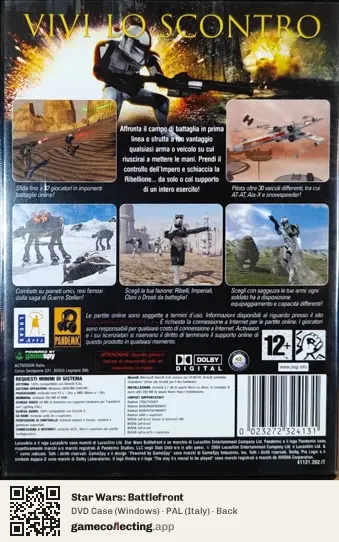 Star Wars: Battlefront Computer, Italy box back