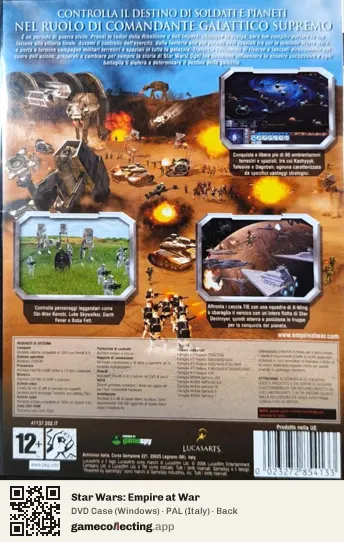 Star Wars: Empire at War Computer, Italy box back