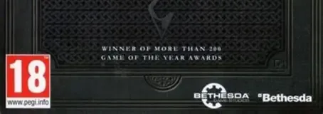 The Elder Scrolls V: Skyrim, the PEGI square on its front