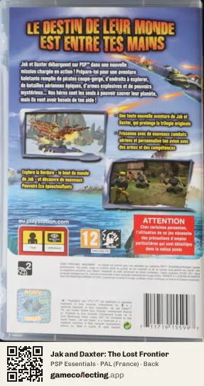 Jak and Daxter: The Lost Frontier PlayStation Portable, France box back