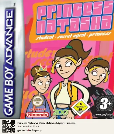 Princess Natasha: Student, Secret Agent, Princess Game Boy Advance, PAL box front