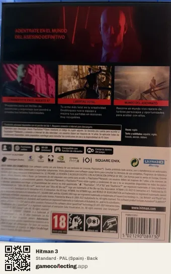 Hitman 3 PlayStation 5, Spain box back