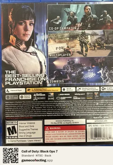 Call of Duty: Black Ops 7 PlayStation 5, NTSC box back