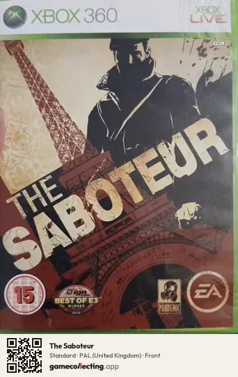 The Saboteur Xbox 360, United Kingdom box front