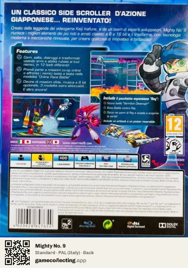 Mighty No. 9 PlayStation 4, Italy box back