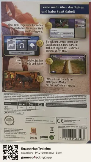 Equestrian Training Nintendo Switch, Germany box back