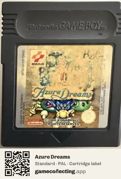 Azure Dreams Game Boy Color, PAL cartridge label