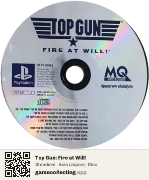 Top Gun: Fire at Will! PlayStation, Asia disc