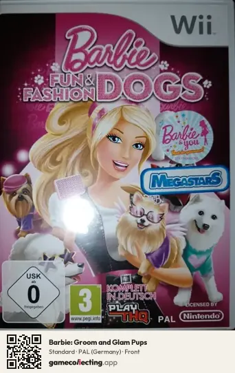 Barbie: Groom and Glam Pups Nintendo Wii, Germany box front
