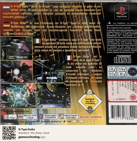 R-Type Delta PlayStation, Italy box back