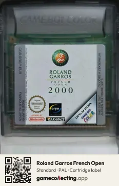 Roland Garros French Open Game Boy Color, PAL cartridge label