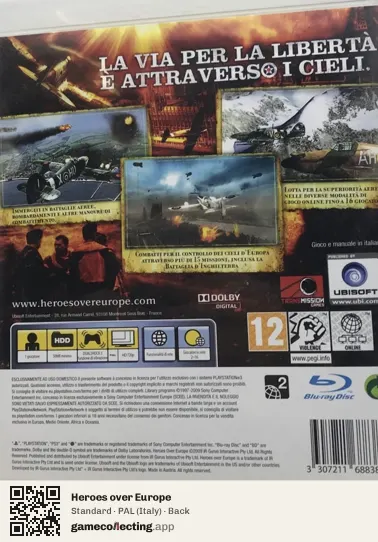 Heroes over Europe PlayStation 3, Italy box back