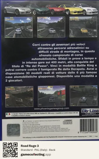 Road Rage 3 PlayStation 2, Italy box back