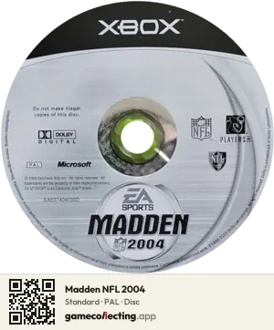 Madden NFL 2004 Xbox, PAL disc