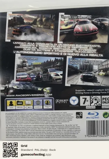 Grid PlayStation 3, Italy box back