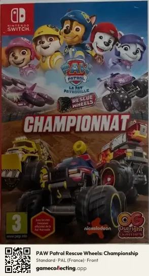 PAW Patrol Rescue Wheels: Championship Nintendo Switch, France box front