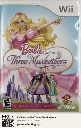 Barbie and the Three Musketeers Nintendo Wii, NTSC box front