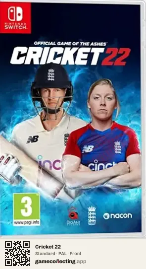 Cricket 22 Nintendo Switch, PAL box front