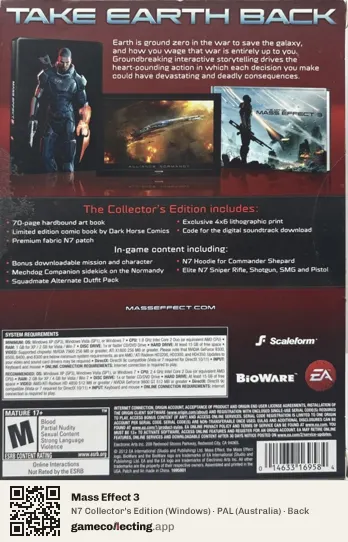 Mass Effect 3 Computer, Australia box back