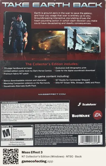 Mass Effect 3 Computer, NTSC box back