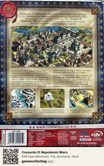 Cossacks II: Napoleonic Wars Computer, Germany box back