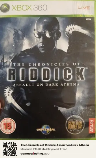 The Chronicles of Riddick: Assault on Dark Athena Xbox 360, United Kingdom box front