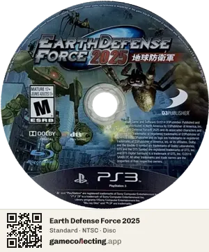 Earth Defense Force 2025 PlayStation 3, NTSC disc