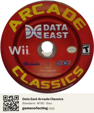 Data East Arcade Classics Nintendo Wii, NTSC disc