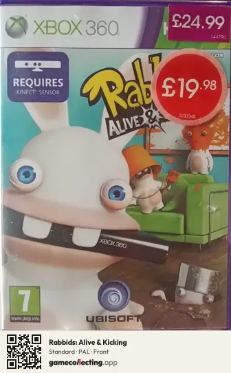 Rabbids: Alive & Kicking Xbox 360, PAL box front
