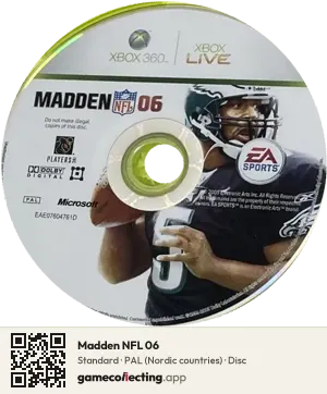 Madden NFL 06 Xbox 360, PAL disc